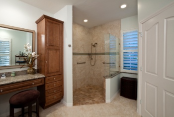 Remodeled bathroom in West Quincy, MA by Hye Interiors